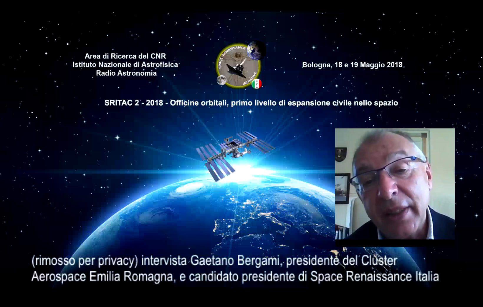 (rimosso per privacy) intervista Gaetano Bergami, candidato presidente di Space Renaissance Italia